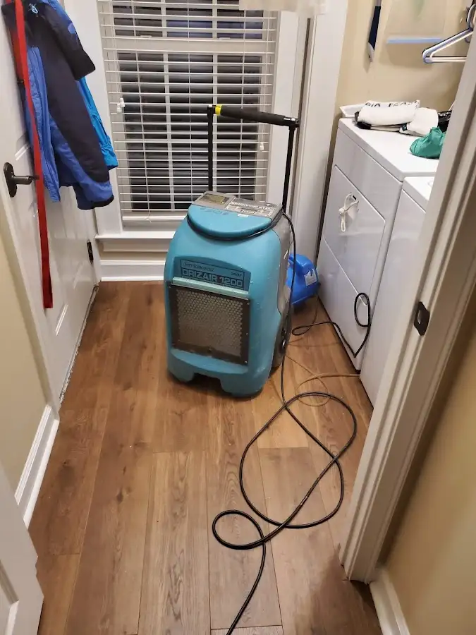 Commercial dehumidifier deployed for Flood Damage Cleanup in Lake Shore