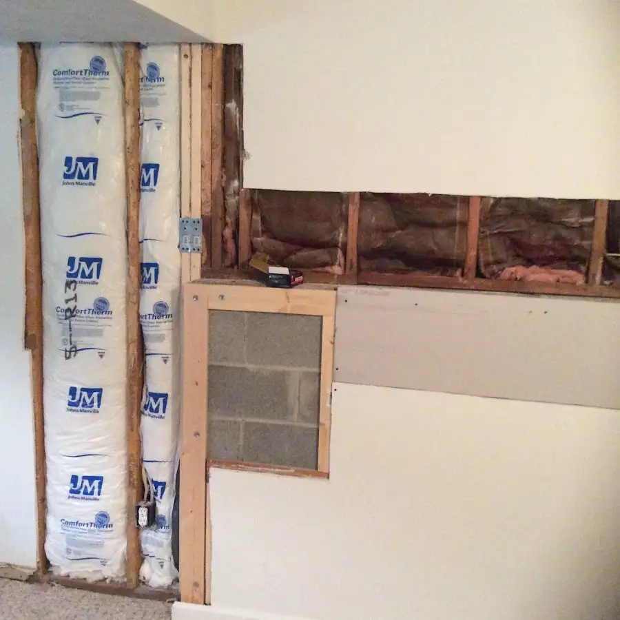 Wall insulation replacement during Contents Cleaning & Restoration in Lake Shore